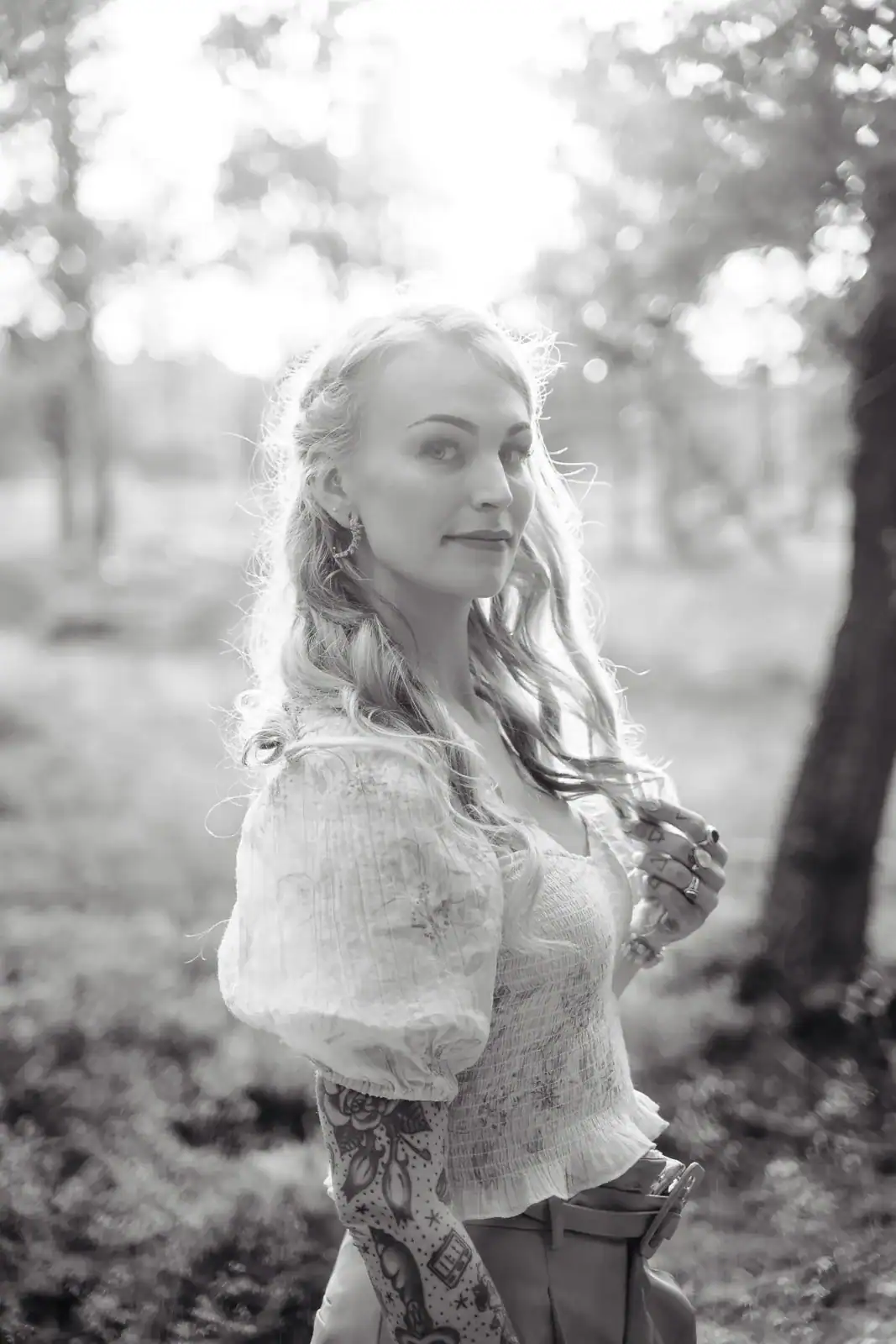 Outdoor golden hour boudoir session