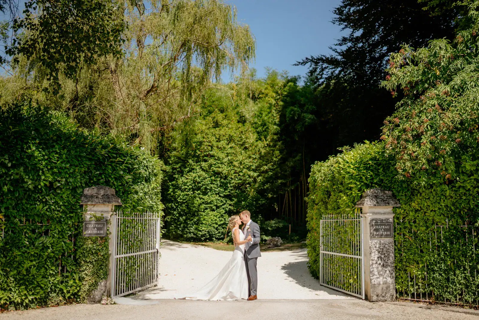 Destination wedding golden light
